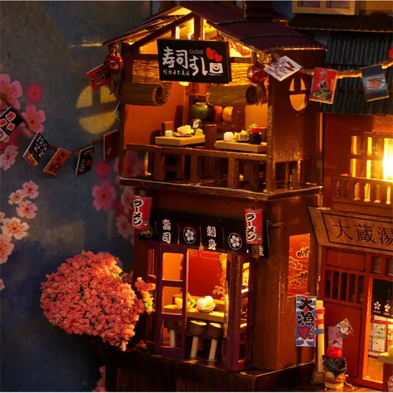 DIY Japanese Sakura Alley Book Nook Kit