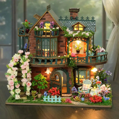DIY Wooden Fairy Garden Cottage Miniature House Kit