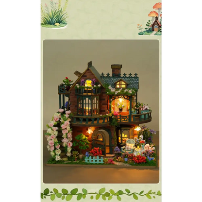 DIY Wooden Fairy Garden Cottage Miniature House Kit