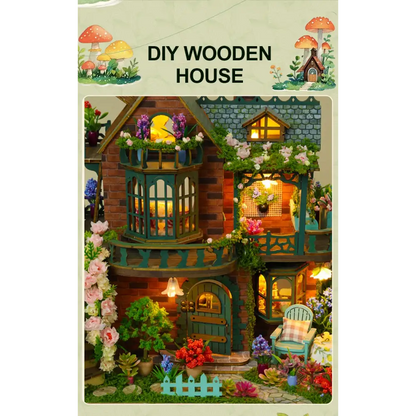 DIY Wooden Fairy Garden Cottage Miniature House Kit