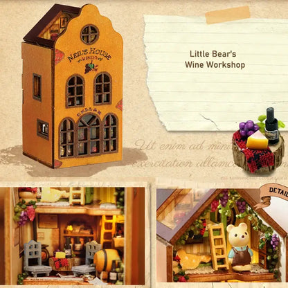 Miniature Dollhouse – Wooden DIY Assembly Kit