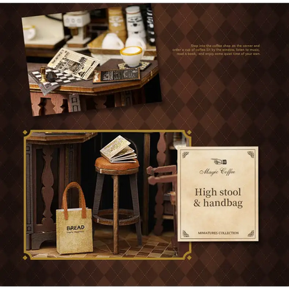 Retro Coffee Shop Book Nook DIY Kit