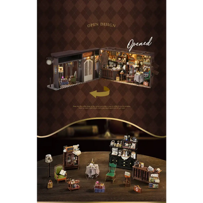 Retro Coffee Shop Book Nook DIY Kit
