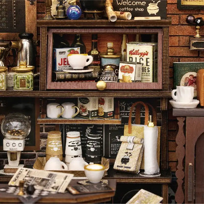 Retro Coffee Shop Book Nook DIY Kit