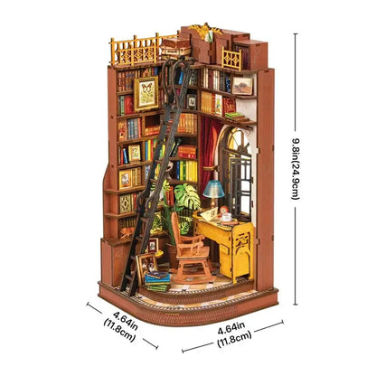 Silent Corner Study – DIY Wooden Book Nook Kit