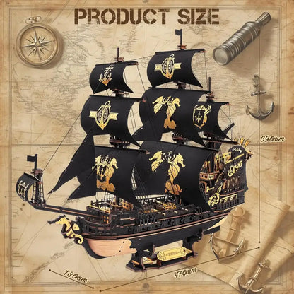 "The Seahorse Barque" – Majestic 3D Wooden Sailing Ship Model Kit