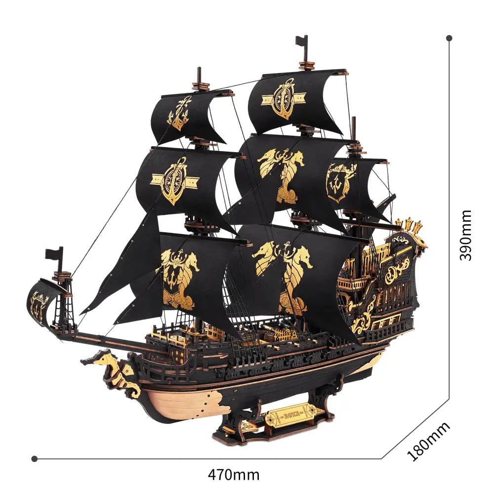 "The Seahorse Barque" – Majestic 3D Wooden Sailing Ship Model Kit