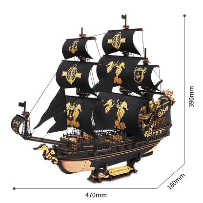 "The Seahorse Barque" – Majestic 3D Wooden Sailing Ship Model Kit